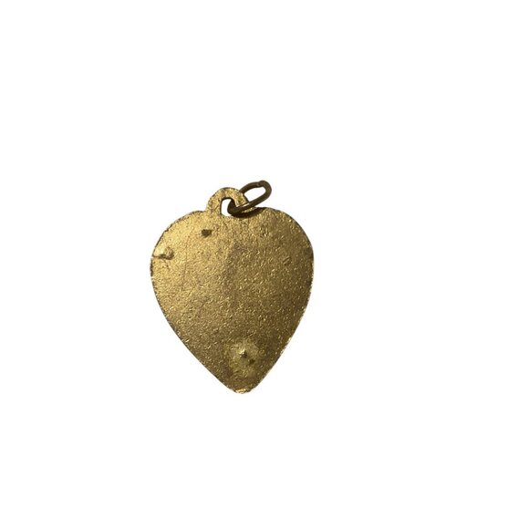 Gold-Tone Heart Pendant With Praying Hands Design - Picture 2 of 2